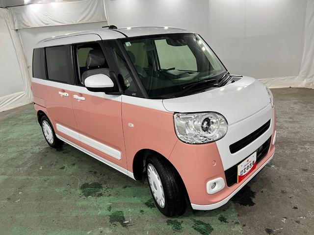 ムーヴキャンバスストライプスGターボ 走行44キロ/9インチディスプレイOD1年保証・走行距離無制限 ディスプレイオーディオ バックカメラ サイドエアバック クリアランスソナー オートライト LEDヘッドライト ベンチシート シートヒーター 両側電動スライドドア(埼玉県)の中古車