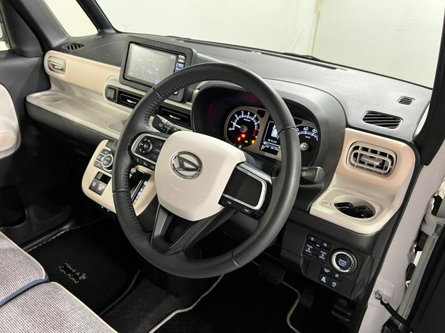 ムーヴキャンバスストライプスG 車検整備付/走行26170キロ/ナビドラレコ1年保証距離無制限 走行距離26170キロ 純正フルセグナビ パノラマモニター ドラレコ 純正マット サイドエアバッグ LEDヘッドランプ アイドリングストップ シートヒーター 両側電動スライドドア(東京都)の中古車