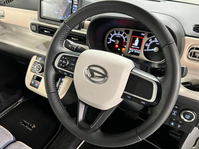 ムーヴキャンバスストライプスG 車検整備付/走行26170キロ/ナビドラレコ1年保証距離無制限 走行距離26170キロ 純正フルセグナビ パノラマモニター ドラレコ 純正マット サイドエアバッグ LEDヘッドランプ アイドリングストップ シートヒーター 両側電動スライドドア(東京都)の中古車