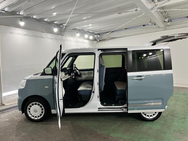 ムーヴキャンバスストライプスＧ　走行２４６５キロＬＥＤヘッドランプ／マット１年保証距離無制限　走行距離２４６５キロ　純正マット　サイドエアバッグ　ＬＥＤヘッドランプ　アイドリングストップ　シートヒーター　両側電動スライドドア　オート格納式ドアミラー　キーフリー（埼玉県）の中古車