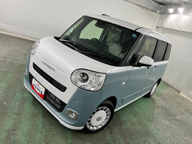 ムーヴキャンバスストライプスG 走行1872キロ/LEDヘッドランプ/マット1年保証距離無制限 走行距離1872キロ 純正マット サイドエアバッグ LEDヘッドランプ アイドリングストップ シートヒーター 両側電動スライドドア オート格納式ドアミラー 電動パーキングブレーキ(埼玉県)の中古車