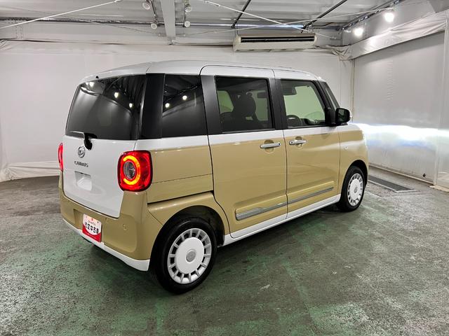 ムーヴキャンバスストライプスG 走行3438キロ/LEDヘッドランプ/マット1年保証距離無制限 走行距離3438キロ 純正マット サイドエアバッグ LEDヘッドランプ アイドリングストップ シートヒーター 両側電動スライドドア オート格納式ドアミラー 電動パーキングブレーキ(埼玉県)の中古車