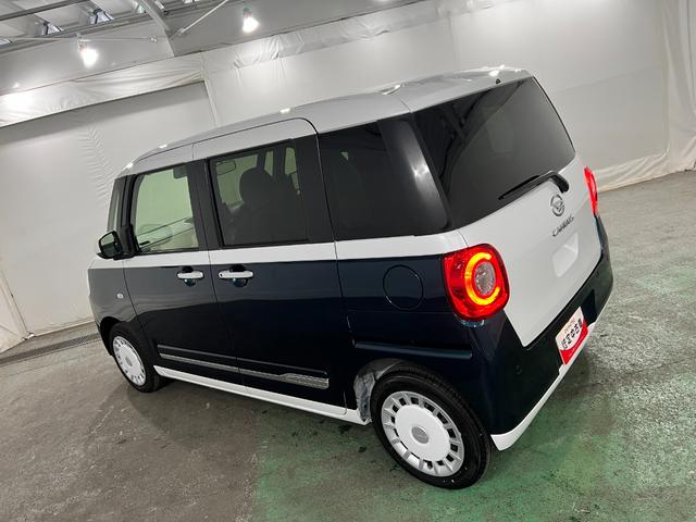 ムーヴキャンバスストライプスG 走行1236キロ/パノラマパーキング/代車一年保証・走行距離無制限 ディスプレイオーディオ 全周囲カメラ パノラマパーキング オートライト LEDヘッドライト シートヒーター 両側電動スライドドア(埼玉県)の中古車