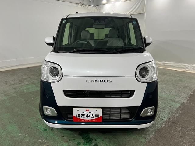 ムーヴキャンバスストライプスG 走行1236キロ/パノラマパーキング/代車一年保証・走行距離無制限 ディスプレイオーディオ 全周囲カメラ パノラマパーキング オートライト LEDヘッドライト シートヒーター 両側電動スライドドア(埼玉県)の中古車