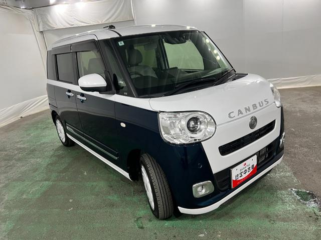 ムーヴキャンバスストライプスG 走行45234キロ/純正ナビ/ドラレコ1年保証距離無制限 走行距離45234キロ 純正フルセグナビ パノラマモニター ドラレコ 純正マット サイドエアバッグ LEDヘッドランプ アイドリングストップ シートヒーター 両側電動スライドドア(埼玉県)の中古車