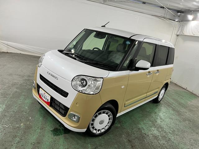 ムーヴキャンバスストライプスG 走行18キロ/LEDヘッドランプ/純正マット1年保証距離無制限 走行距離18キロ 純正マット サイドエアバッグ LEDヘッドランプ アイドリングストップ シートヒーター 両側電動スライドドア オート格納式ドアミラー 電動パーキングブレーキ(埼玉県)の中古車