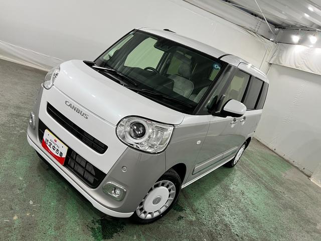 ムーヴキャンバスストライプスＧ　走行４３６キロ／ＬＥＤヘッドランプ／マット１年保証距離無制限　走行距離４３６キロ　純正マット　サイドエアバッグ　ＬＥＤヘッドランプ　アイドリングストップ　シートヒーター　両側電動スライドドア　オート格納式ドアミラー　電動パーキングブレーキ（埼玉県）の中古車