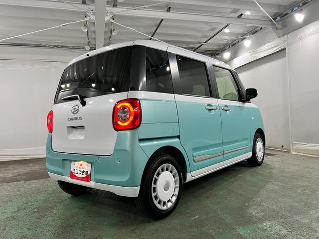 ムーヴキャンバスストライプスＧ　走行３６４３キロ／ＬＥＤヘッドランプ／マット１年保証距離無制限　走行距離３６４３キロ　純正マット　サイドエアバッグ　ＬＥＤヘッドランプ　アイドリングストップ　シートヒーター　両側電動スライドドア　オート格納式ドアミラー　電動パーキングブレーキ（埼玉県）の中古車