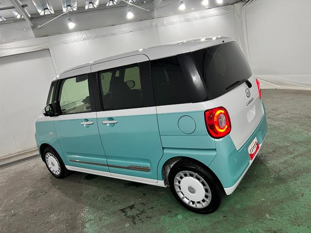 ムーヴキャンバスストライプスＧ　走行３６４３キロ／ＬＥＤヘッドランプ／マット１年保証距離無制限　走行距離３６４３キロ　純正マット　サイドエアバッグ　ＬＥＤヘッドランプ　アイドリングストップ　シートヒーター　両側電動スライドドア　オート格納式ドアミラー　電動パーキングブレーキ（埼玉県）の中古車