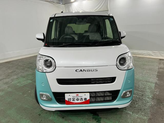 ムーヴキャンバスストライプスＧ　走行３６４３キロ／ＬＥＤヘッドランプ／マット１年保証距離無制限　走行距離３６４３キロ　純正マット　サイドエアバッグ　ＬＥＤヘッドランプ　アイドリングストップ　シートヒーター　両側電動スライドドア　オート格納式ドアミラー　電動パーキングブレーキ（埼玉県）の中古車