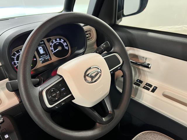 ムーヴキャンバスストライプスＧ　走行２４７４キロ／社用車／クリアランスソナー１年保証・走行距離無制限　サイドエアバック　クリアランスソナー　オートマチックハイビーム　オートライト　ＬＥＤヘッドライト　ベンチシート　シートヒーター　両側電動スライドドア（埼玉県）の中古車