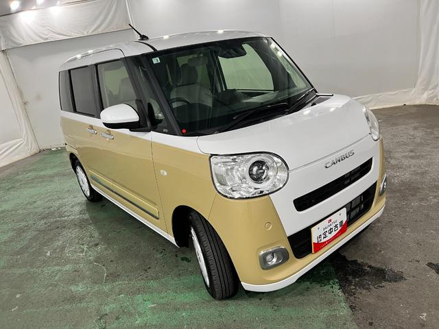 ムーヴキャンバスストライプスＧ　走行２２８４キロ／ＬＥＤヘッドランプ／マット１年保証距離無制限　走行距離２２８４キロ　純正マット　サイドエアバッグ　ＬＥＤヘッドランプ　アイドリングストップ　シートヒーター　両側電動スライドドア　オート格納式ドアミラー　電動パーキングブレーキ（埼玉県）の中古車