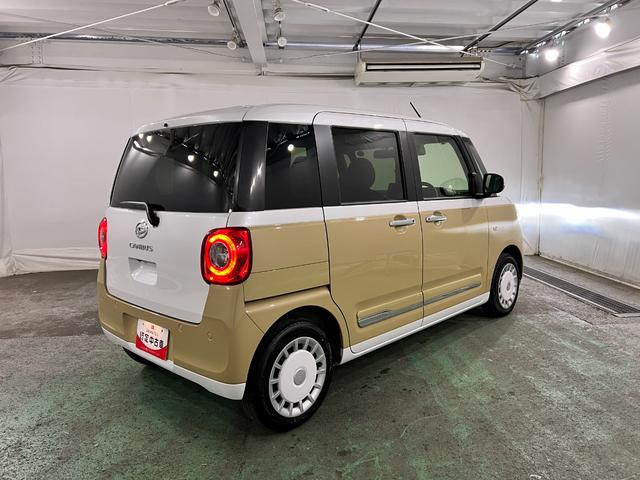 ムーヴキャンバスストライプスＧ　走行２２８４キロ／ＬＥＤヘッドランプ／マット１年保証距離無制限　走行距離２２８４キロ　純正マット　サイドエアバッグ　ＬＥＤヘッドランプ　アイドリングストップ　シートヒーター　両側電動スライドドア　オート格納式ドアミラー　電動パーキングブレーキ（埼玉県）の中古車