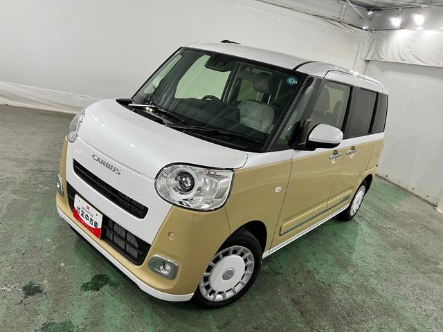 ムーヴキャンバスストライプスＧ　走行１７９１キロ／社用車／クリアランスソナー１年保証・走行距離無制限　サイドエアバック　クリアランスソナー　オートマチックハイビーム　オートライト　ＬＥＤヘッドライト　ベンチシート　シートヒーター　両側電動スライドドア（埼玉県）の中古車