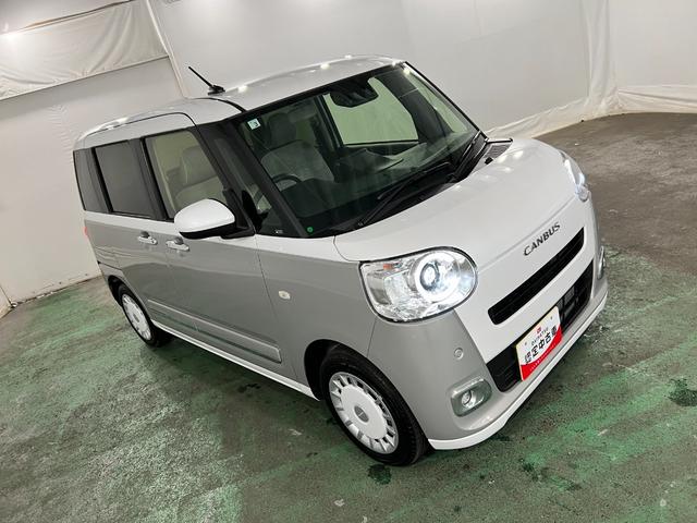 ムーヴキャンバスストライプスＧ　走行６３９５キロ／社用車／クリアランスソナー１年保証・走行距離無制限　サイドエアバック　クリアランスソナー　オートマチックハイビーム　オートライト　ＬＥＤヘッドライト　ベンチシート　シートヒーター　両側電動スライドドア（埼玉県）の中古車