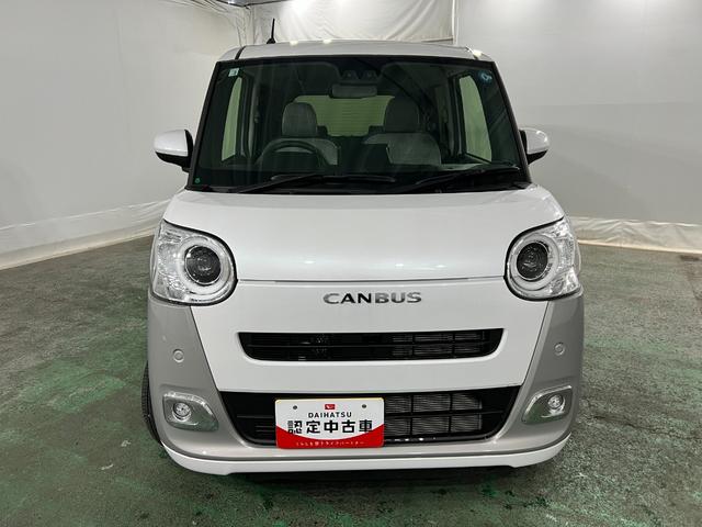 ムーヴキャンバスストライプスＧ　走行６３９５キロ／社用車／クリアランスソナー１年保証・走行距離無制限　サイドエアバック　クリアランスソナー　オートマチックハイビーム　オートライト　ＬＥＤヘッドライト　ベンチシート　シートヒーター　両側電動スライドドア（埼玉県）の中古車