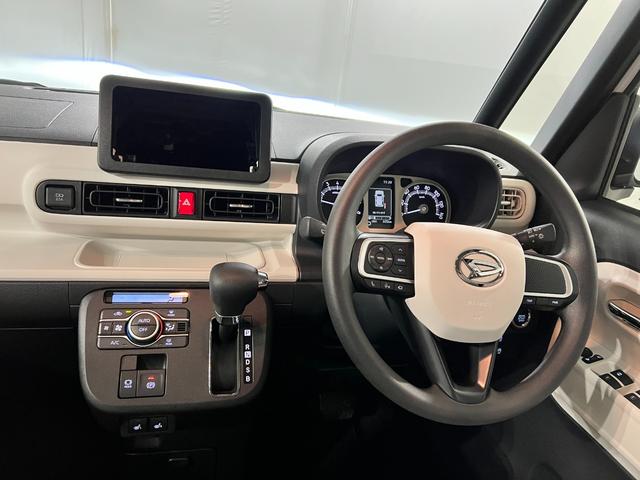 ムーヴキャンバスストライプスＧ　走行６０５キロ／社用車／クリアランスソナー１年保証・走行距離無制限　サイドエアバック　クリアランスソナー　オートマチックハイビーム　オートライト　ＬＥＤヘッドライト　ベンチシート　シートヒーター　両側電動スライドドア（埼玉県）の中古車