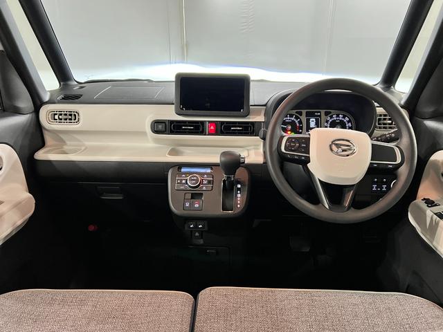 ムーヴキャンバスストライプスＧ　走行６０５キロ／社用車／クリアランスソナー１年保証・走行距離無制限　サイドエアバック　クリアランスソナー　オートマチックハイビーム　オートライト　ＬＥＤヘッドライト　ベンチシート　シートヒーター　両側電動スライドドア（埼玉県）の中古車