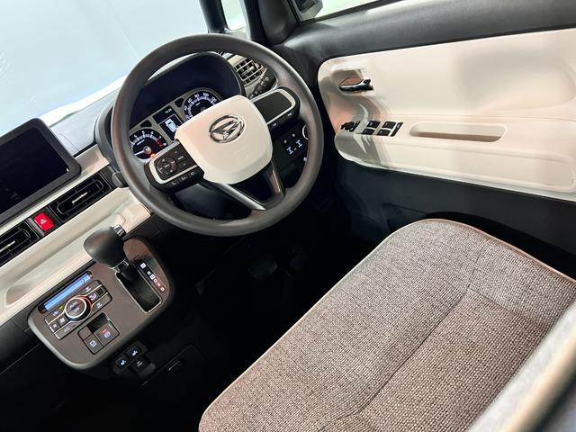 ムーヴキャンバスストライプスＧ　走行６０５キロ／社用車／クリアランスソナー１年保証・走行距離無制限　サイドエアバック　クリアランスソナー　オートマチックハイビーム　オートライト　ＬＥＤヘッドライト　ベンチシート　シートヒーター　両側電動スライドドア（埼玉県）の中古車