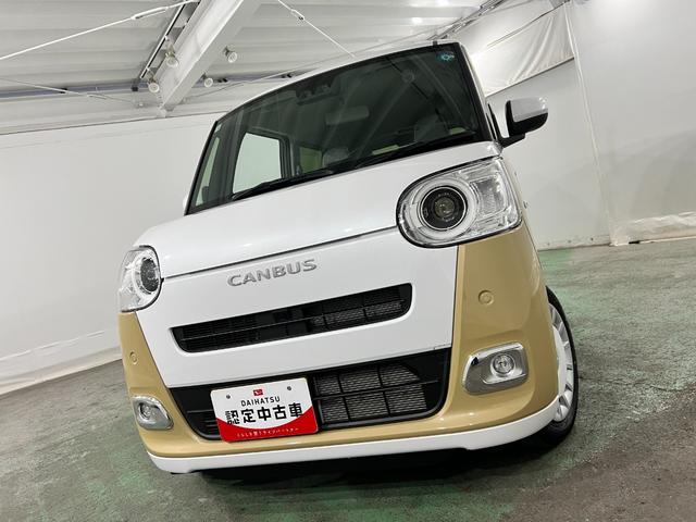 ムーヴキャンバスストライプスG 走行1801キロ/クリアランスソナー/社用車1年保証・走行距離無制限 サイドエアバック クリアランスソナー オートマチックハイビーム オートライト LEDヘッドライト ベンチシート シートヒーター 両側電動スライドドア(埼玉県)の中古車