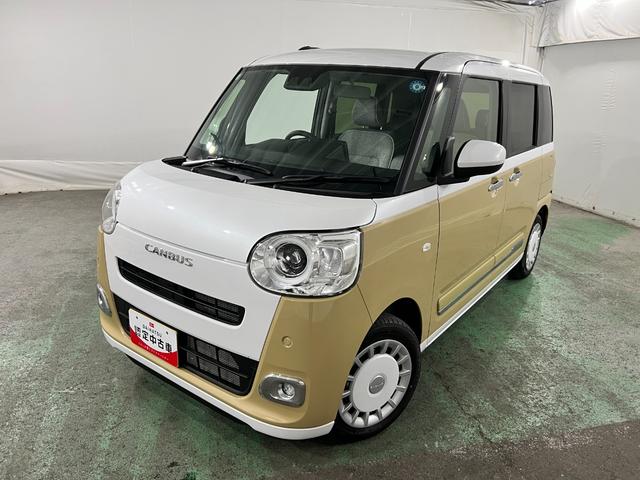 ムーヴキャンバスストライプスG 走行1801キロ/クリアランスソナー/社用車1年保証・走行距離無制限 サイドエアバック クリアランスソナー オートマチックハイビーム オートライト LEDヘッドライト ベンチシート シートヒーター 両側電動スライドドア(埼玉県)の中古車