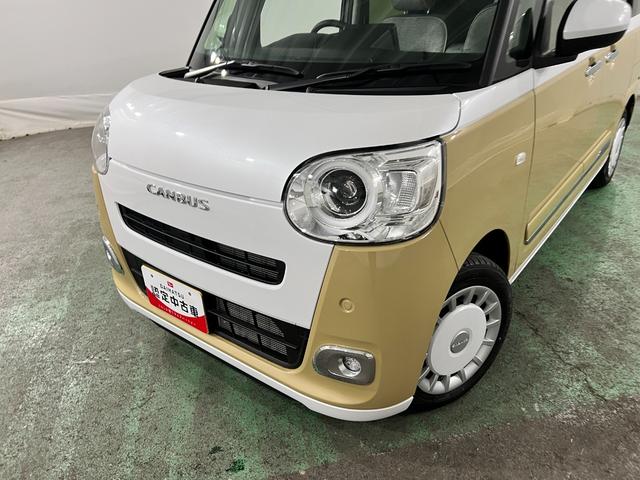ムーヴキャンバスストライプスG 走行1801キロ/クリアランスソナー/社用車1年保証・走行距離無制限 サイドエアバック クリアランスソナー オートマチックハイビーム オートライト LEDヘッドライト ベンチシート シートヒーター 両側電動スライドドア(埼玉県)の中古車