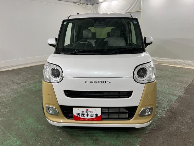 ムーヴキャンバスストライプスG 走行1801キロ/クリアランスソナー/社用車1年保証・走行距離無制限 サイドエアバック クリアランスソナー オートマチックハイビーム オートライト LEDヘッドライト ベンチシート シートヒーター 両側電動スライドドア(埼玉県)の中古車