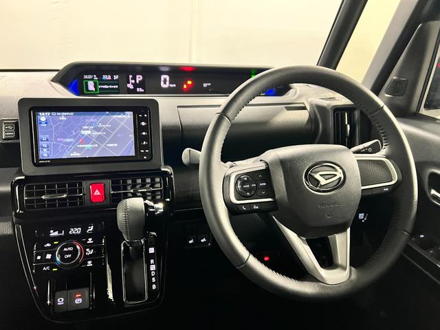 タント 中古車 カスタムＲＳ　走行８３キロ／ナビ／バックカメラ／ドラレコ１年保証・走行距離無制限　フルセグナビ　バックカメラ　ドラレコ　クリアランスソナー　オートライト　ＬＥＤヘッドライト　ベンチシート　シートヒーター　両側電動スライドドア