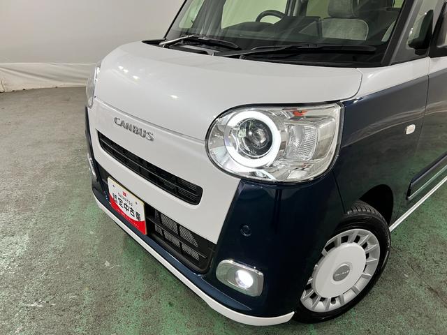 ムーヴキャンバスストライプスGターボ 走行7459キロ/LEDヘッドランプ1年保証距離無制限 走行距離7459キロ 純正マット サイドエアバッグ LEDヘッドランプ アイドリングストップ シートヒーター両側電動スライドドア オート格納式ドアミラー 電動パーキングブレーキ(埼玉県)の中古車