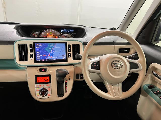 ムーヴキャンバス 中古車 ＧホワイトアクセントＶＳ　ＳＡＩＩＩ　走行８９６８キロ／ナビ１年保証距離無制限　走行距離８９６８キロ　純正フルセグナビ　パノラマモニター　ドラレコ　純正マット　サイドエアバッグ　ＬＥＤヘッドランプ　アイドリングストップ　シートヒーター　両側電動スライドドア