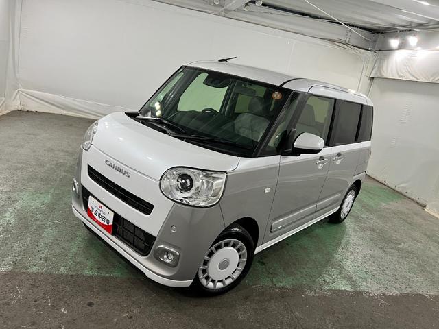 ムーヴキャンバスストライプスＧターボ　走行２５４０８キロ／ＬＥＤヘッドランプ１年保証距離無制限　走行距離２５４０８キロ　純正マット　サイドエアバッグ　ＬＥＤヘッドランプ　アイドリングストップ　シートヒーター　両側電動スライドドア　オート格納式ドアミラー　電動パーキングブレーキ（埼玉県）の中古車