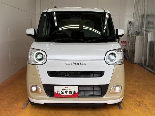 ムーヴキャンバスストライプスＧターボサポカーＳワイド適合　パノラマモニター対応　ＵＳＢ接続端子　電動パーキングブレーキ　シートヒーター　両側オートスライドドア　Ｐスタート　全車速追従機能付ＡＣＣ　ホッとカップホルダー　キーフリー（神奈川県）の中古車