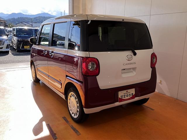 ムーヴキャンバスストライプスＧターボパノラマモニター対応　ＵＳＢ接続端子　電動パーキングブレーキ　シートヒーター　両側オートスライドドア　Ｐスタート　全車速追従機能付ＡＣＣ　キーフリー　置きラクボックス　ホッとカップホルダー（神奈川県）の中古車