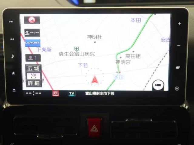 タントカスタムＸ四駆　オートＬＥＤ　電動格納ドアミラー　Ｓヒーター　ナビＴＶ　レーンキープアシスト　Ｂｌｕｅｔｏｏｔｈ接続　盗難防止装置　キーフリー　バックカメラ付　ベンチシ−ト　衝突安全ボディ　オートライト　記録簿（富山県）の中古車