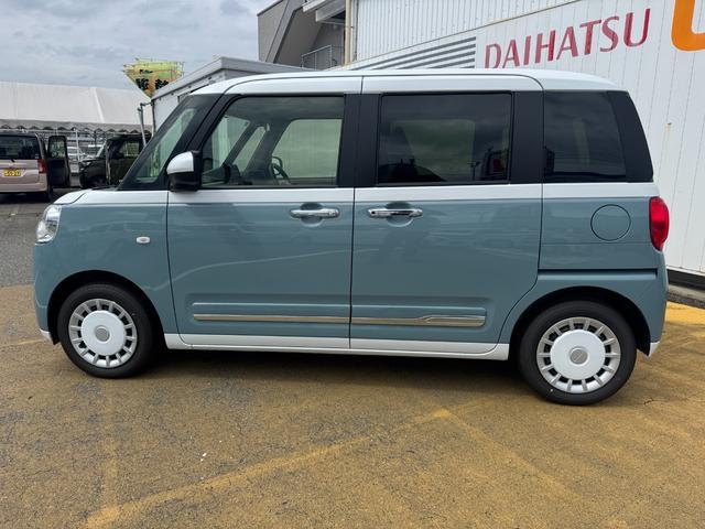 ムーヴキャンバスストライプスＧターボ新車保証継承付　弊社デモカーＵＰ車　オーディオレス　バックカメラ付　スマートキー　両側電動スライドドア　衝突軽減ブレーキ　横滑り防止装置　アイドリングストップ　クリアランスソナー（福岡県）の中古車
