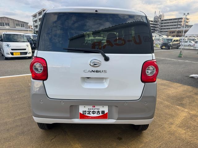 ムーヴキャンバスストライプスＧ新車保証継承付　オーディオレス　バックカメラ付　両側電動スライドドア　ＬＥＤヘッドライト　衝突軽減ブレーキ　横滑り防止装置　アイドリングストップ　クリアランスソナー（福岡県）の中古車