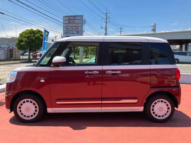ムーヴキャンバスストライプスＧ追突軽減ブレーキ　車線逸脱警告　ＬＥＤライト　オートＬＥＤ　キーレスエントリー　スマートキー　ベンチシート　シートヒータ　全周囲モニター　点検記録簿（山口県）の中古車