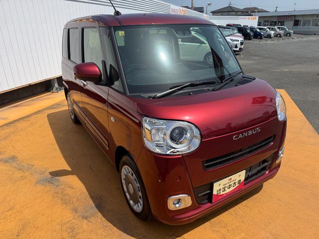 ムーヴキャンバスセオリーＧ令和５年式　弊社デモカーＵＰ車　衝突低減　オーディイオレス　Ｂカメラ　電子パーキングブレーキ　シートヒーター　走行距離６３０２ｋｍ（福岡県）の中古車