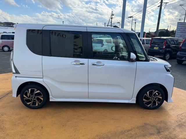 タントカスタムＸ令和６年式　衝突低減ブレーキ　弊社デモカーＵＰ車　純正ディスプレイオーディオ　フルセグＴＶ　ブルートゥース　Ｂｌｕｅｔｏｏｔｈ　シートヒーター（福岡県）の中古車