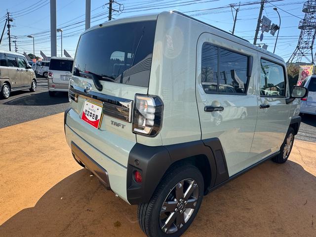 タフトGターボ ダーククロムベンチャー新車保証継承付 弊社デモカーUP車 オーディオレス バックカメラ付 クルーズコントロール LEDヘッドライト 衝突軽減ブレーキ 横滑り防止装置 アイドリングストップ クリアランスソナー(福岡県)の中古車