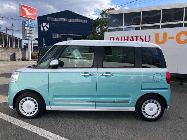 ムーヴキャンバスストライプスＧ　ワンオーナー走行距離無制限１２ヶ月保証付き　Ｗパワースライドドア　Ｂｔオーディオ　前後誤発進抑制　点検記録簿付　セキュリティーアラーム　シートヒータ　バックカメラ付　禁煙　ＵＳＢ入力　プッシュスタートスマートキー（大分県）の中古車