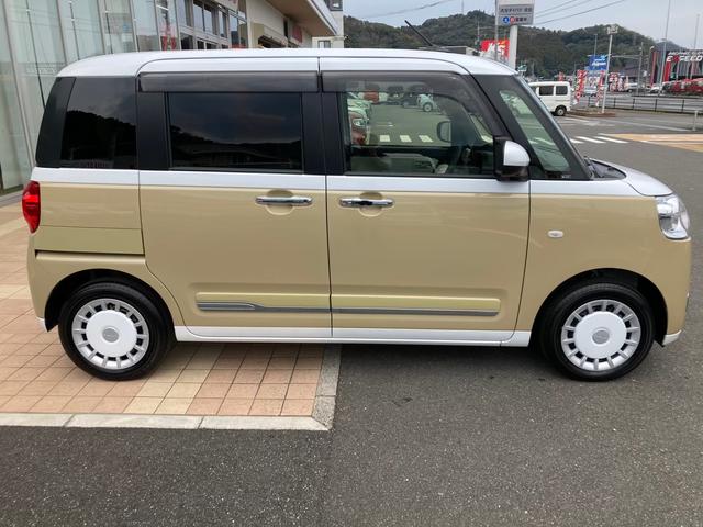 ムーヴキャンバスストライプスＧ　ワンオーナー走行距離無制限１２ヶ月保証付き　両側パワードア　スマートキーＰスタート　軽減ブレーキ　リアカメラ　セキュリティ　ＬＥＤライト　レーンキープ　オートＬＥＤ　シ−トヒ−タ−　アイドリングストップ機能（大分県）の中古車