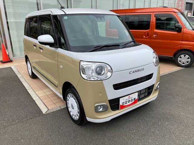 ムーヴキャンバスストライプスＧ　ワンオーナー走行距離無制限１２ヶ月保証付き　両側パワードア　スマートキーＰスタート　軽減ブレーキ　リアカメラ　セキュリティ　ＬＥＤライト　レーンキープ　オートＬＥＤ　シ−トヒ−タ−　アイドリングストップ機能（大分県）の中古車