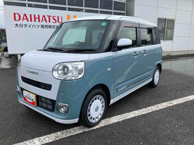 ムーヴキャンバスストライプスＧ　ワンオーナー走行距離無制限１２ヶ月保証付き　両側パワードア　スマートキーＰスタート　軽減ブレーキ　禁煙　リアカメラ　セキュリティ　ＬＥＤライト　レーンキープ　オートＬＥＤ　シ−トヒ−タ−　キーフリーシステム（大分県）の中古車