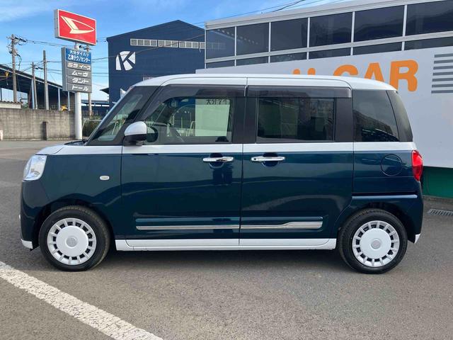 ムーヴキャンバスストライプスGターボ ワンオーナー走行距離無制限12ヶ月保証付き ACC レーダーブレーキ 禁煙 Bカメラ 1オーナー シートH 左右オートスライド オートハイビーム LEDヘッドライト ターボ車 スマートキー 記録簿 レーンキープ(大分県)の中古車