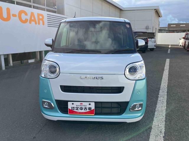 ムーヴキャンバスストライプスG ワンオーナー走行距離無制限12ヶ月保証付き アイドルストップ Bカメラ セキュリティアラーム スマートキープッシュスタート Sヒーター キーフリーキー ワンオーナー車 LEDライト 車線逸脱警報 オートハイビーム(大分県)の中古車