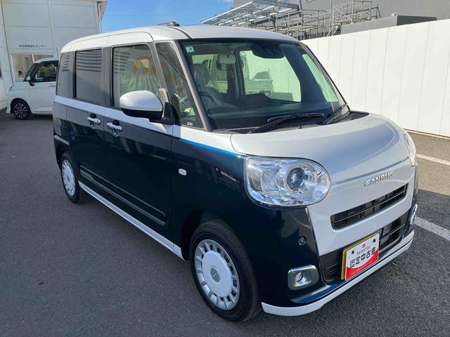 ムーヴキャンバスストライプスＧ　ワンオーナー走行距離無制限１２ヶ月保証付き　アイドルストップ　禁煙　Ｂカメラ　セキュリティアラーム　スマートキープッシュスタート　Ｓヒーター　キーフリーキー　ワンオーナー車　ＬＥＤライト　車線逸脱警報　安全ボディ（大分県）の中古車