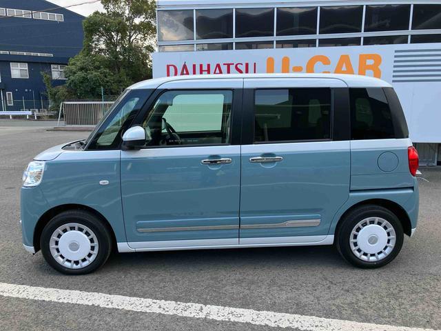 ムーヴキャンバスストライプスG ワンオーナー走行距離無制限12ヶ月保証付き 車線逸脱 Bluetoothオーディオ USB入力 アイスト インテリキー Bモニター シートヒータ 禁煙 イモビライザー 衝突安全ボディ キーフリー LEDライト(大分県)の中古車