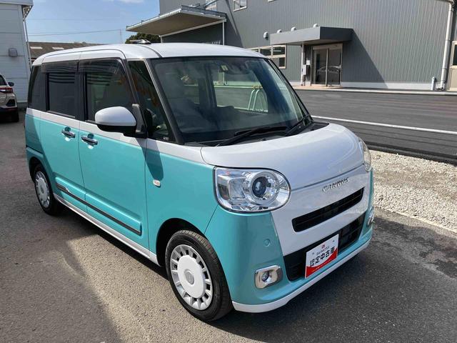 ムーヴキャンバスストライプスＧ走行距離無制限１２ヶ月保証付き　Ｗパワースライドドア　Ｂｔオーディオ　前後誤発進抑制　点検記録簿付　セキュリティーアラーム　ＤＶＤ　シートヒータ　バックカメラ付　禁煙　ＵＳＢ入力　ドラレコ　ナビ（大分県）の中古車