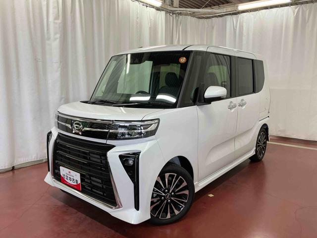 タントカスタムRS届出済未使用車 元展示車 ターボ 禁煙 ディスプレイオーディオ バックカメラ ブルートゥース 衝突被害軽減システム 両側電動スライドドア シートヒーター LEDヘッドランプ オートライト スマートキー(長崎県)の中古車